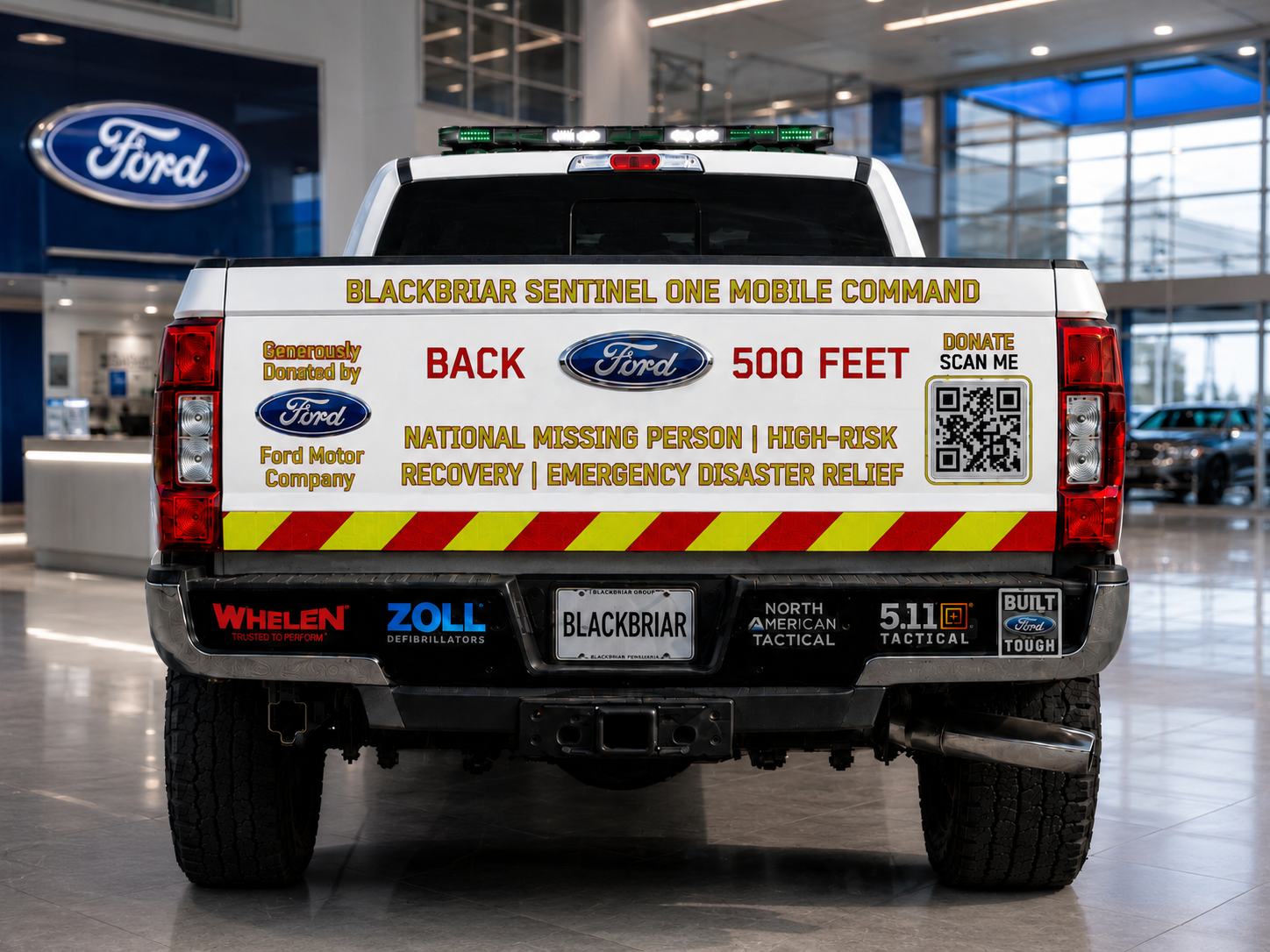 Rear view of BLACKBRIAR SENTINEL ONE mobile command concept
